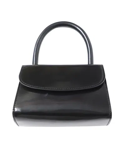 By Far Mini Bag In Black Semi Patent Leather