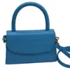 By Far Mini Lizard Embossed Bag In Light Blue Leather In Blue