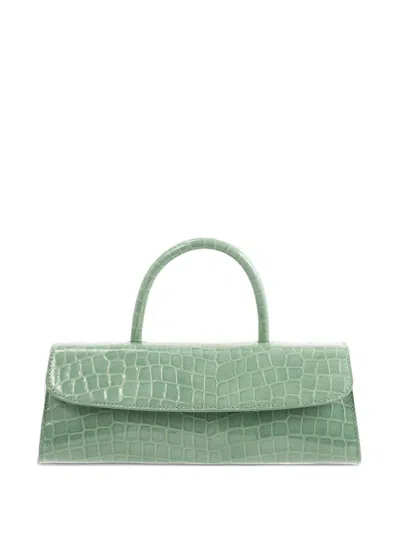 By Far Mini Longa Fresh Embossed Top-handle Tote Bag In Green