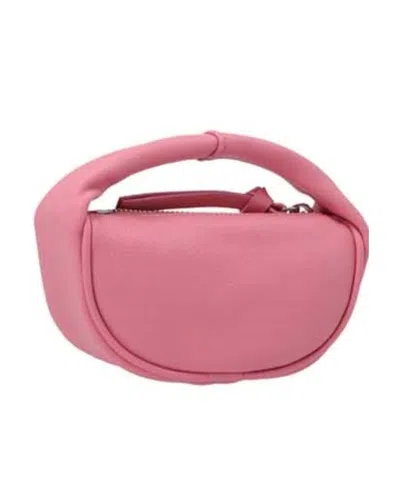 By Far Mini Micro Cush Grained Leather Tote Bag In Pink