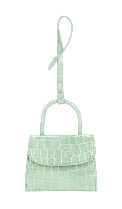 By Far Mini Mini Croco Embossed Card Holder