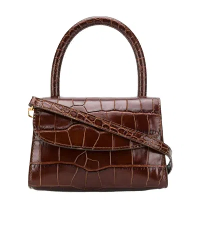 By Far Mini Nutella Leather Tote Bag In Brown