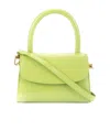 By Far Mini Patent Handbag In Green