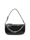 By Far Mini Rachel Leather Handbag In Black