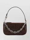 By Far Chocolate Leather Mini Rachel Handbag In Black