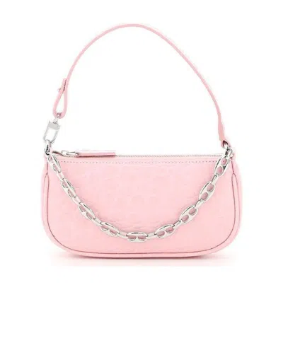By Far Mini Rachel Pebbled Shoulder Bag In Pink