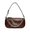 By Far Mini Rachel Croc-effect Bag In Brown