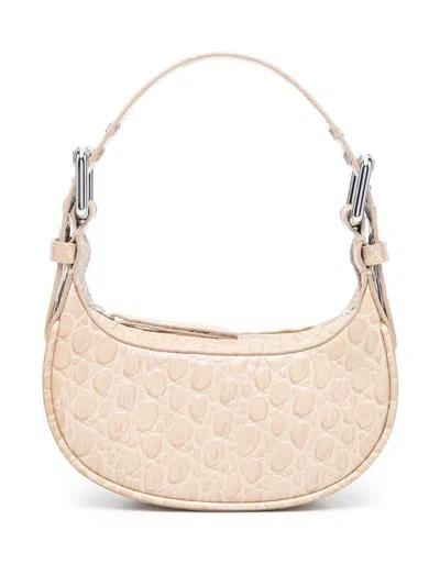 By Far Mini Soho Croco Embossed Leather Shoulder Bag