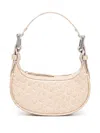 By Far Mini Soho Croco Embossed Leather Shoulder Bag In Beige
