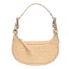 By Far Mini Soho Crocodile-embossed Shoulder Bag In Beige