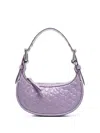 By Far Mini Soho Crocodile-effect Shoulder Bag In Purple