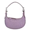 By Far Mini Soho Croco Embossed Leather Shoulder Bag In Purple