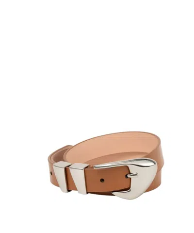 By Far Minimalist Leather Belt In Multi