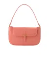 By Far Miranda Bag In Salmon-coloured Semi-patent Leather In Red