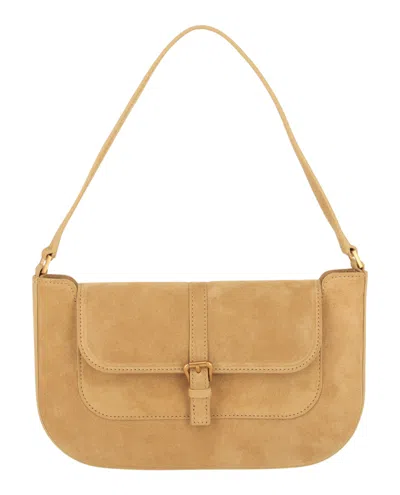 By Far Miranda Suede Shoulder Bag In Sand