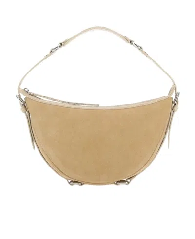 By Far Gib Suede Shoulder Bag In Beige