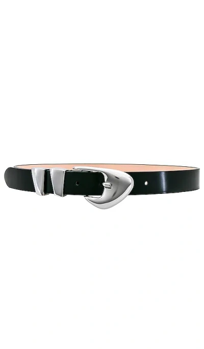 By Far Moore Semi Patent Leather Belt In Black