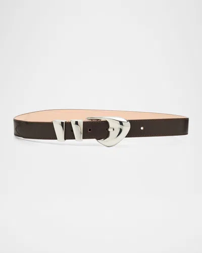 By Far Moore Tabac Nappa Leather Belt In Brown
