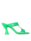 By Far Open-toe 95mm Heeled Mules In Green