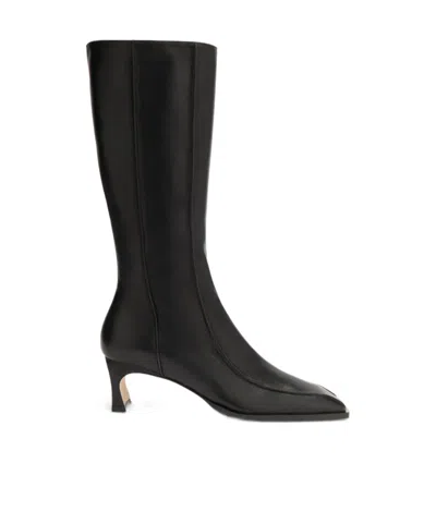 By Far Nieves Square-toe Leather Boots In Black