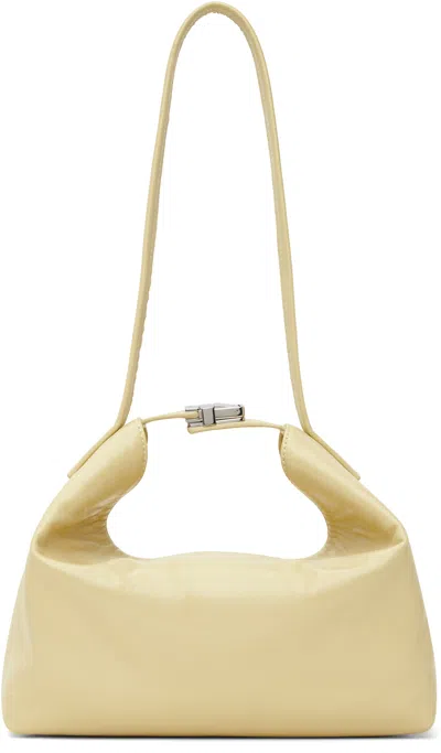 By Far Off-white Bea Creased Leather Bag In Bg032 Tapioca