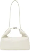 By Far Off-white Bea Creased Leather Bag In Wh020 Limewash