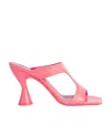 By Far Open Toe 95mm Heeled Mules In Pink