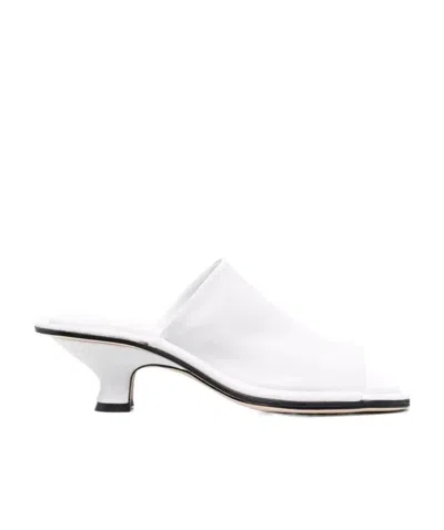 By Far Open-toe Mules In White