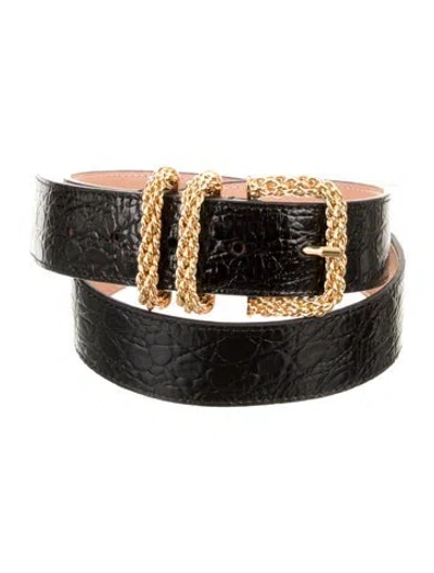 Pre-owned By Far Patent Leather Belt In Black