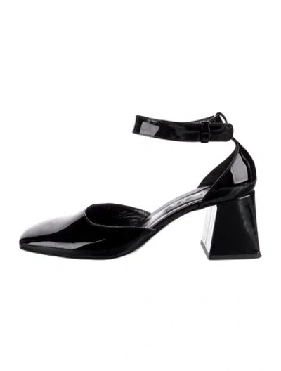 Pre-owned By Far Patent Leather D'orsay Pumps In Black