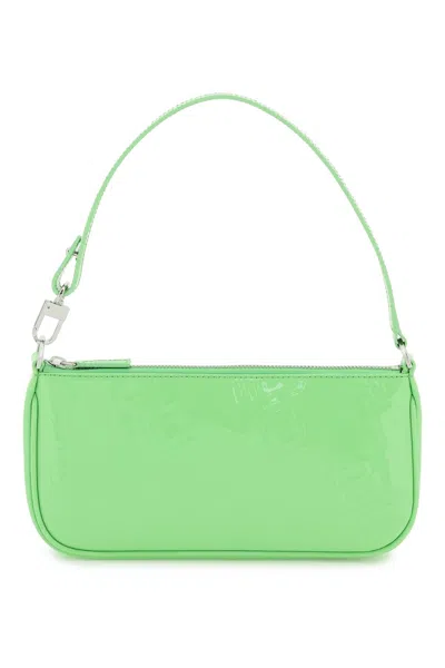 By Far Patent Leather 'rachel' Bag In Green