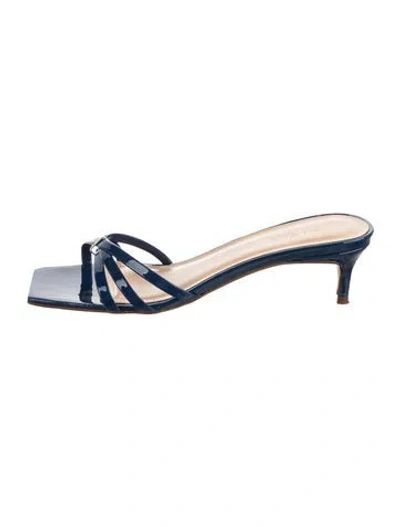 Pre-owned By Far Patent Leather Sandals In Blue