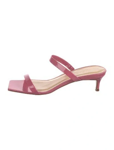 Pre-owned By Far Patent Leather Sandals In Pink