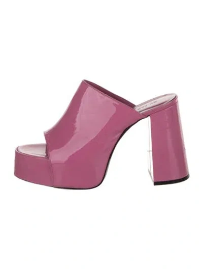 Pre-owned By Far Patent Leather Sandals In Purple