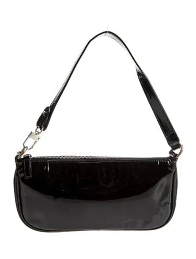 Pre-owned By Far Patent Leather Shoulder Bag In Black