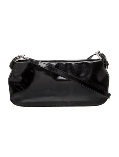 Pre-owned By Far Patent Leather Shoulder Bag In Black