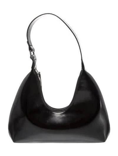 Pre-owned By Far Patent Leather Shoulder Bag In Black