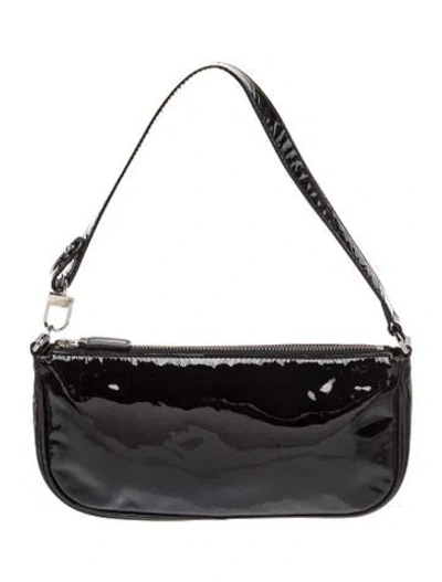 Pre-owned By Far Patent Leather Shoulder Bag In Black