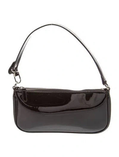 Pre-owned By Far Patent Leather Shoulder Bag In Black