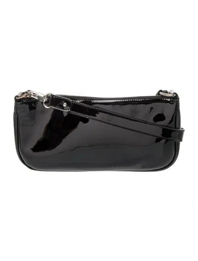 Pre-owned By Far Patent Leather Shoulder Bag In Black