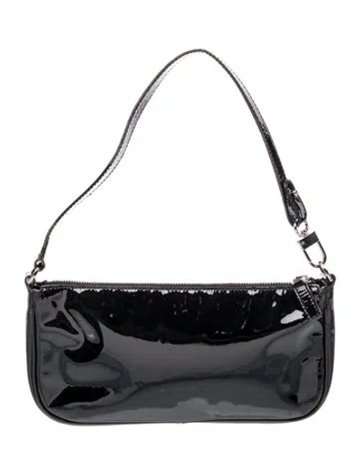 Pre-owned By Far Patent Leather Shoulder Bag In Black