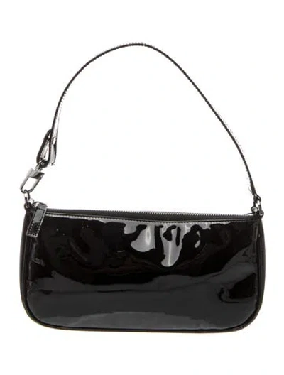 Pre-owned By Far Patent Leather Shoulder Bag In Black