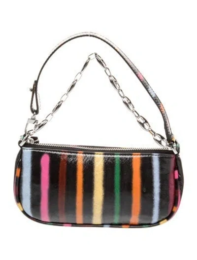 Pre-owned By Far Patent Leather Shoulder Bag In Black