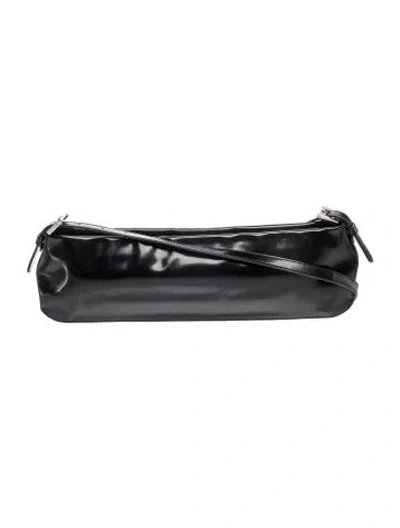Pre-owned By Far Patent Leather Shoulder Bag In Black