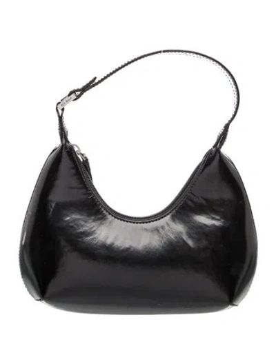 Pre-owned By Far Patent Leather Shoulder Bag In Black