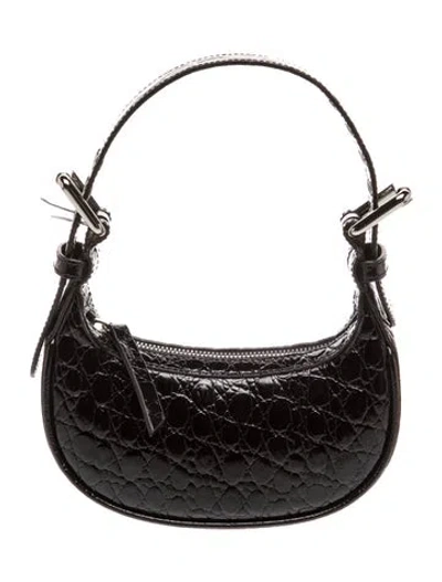Pre-owned By Far Patent Leather Shoulder Bag In Black