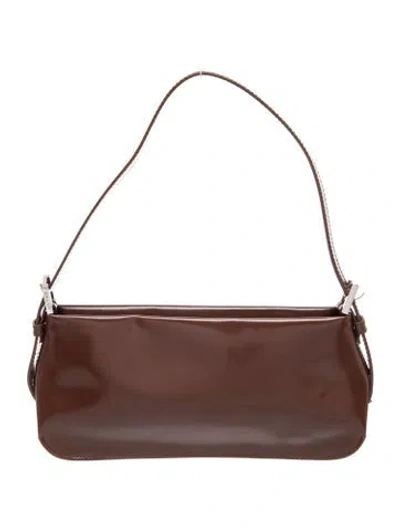 Pre-owned By Far Patent Leather Shoulder Bag In Brown