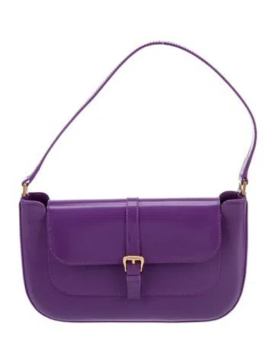 Pre-owned By Far Patent Leather Shoulder Bag In Purple