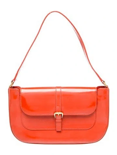 Pre-owned By Far Patent Leather Shoulder Bag In Red