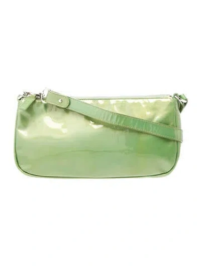Pre-owned By Far Patent Leather Shoulder Bag In Silver